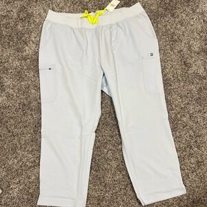 FIGS High Waisted Yola Scrub Pants Women Yoga Waistband NWT Light Blue - 5XLP